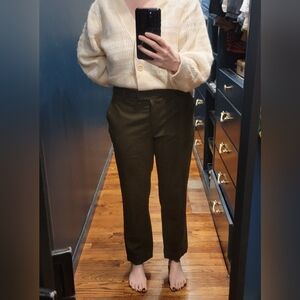 Hunter green wool cuffed trousers